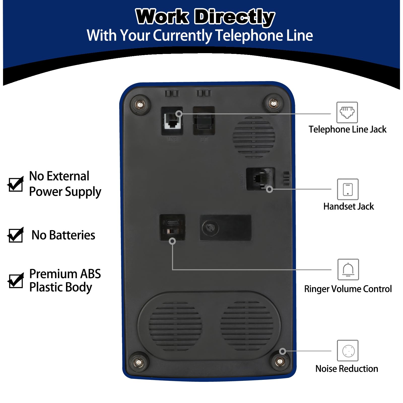 Sangyn Rotary Landline Phones 1960S Old Style Retro Corded Telephone With Mechanical Ringer For Home Office Desk
